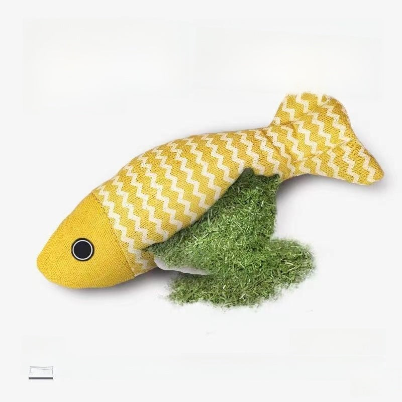 Bite-Resistant Plush Catnip Fish Toy